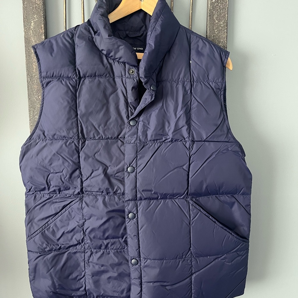 Lands' End Men's Dark Blue Quilted Vest